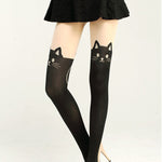 Women Sexy Cat Tail Velvet Knee High Socks